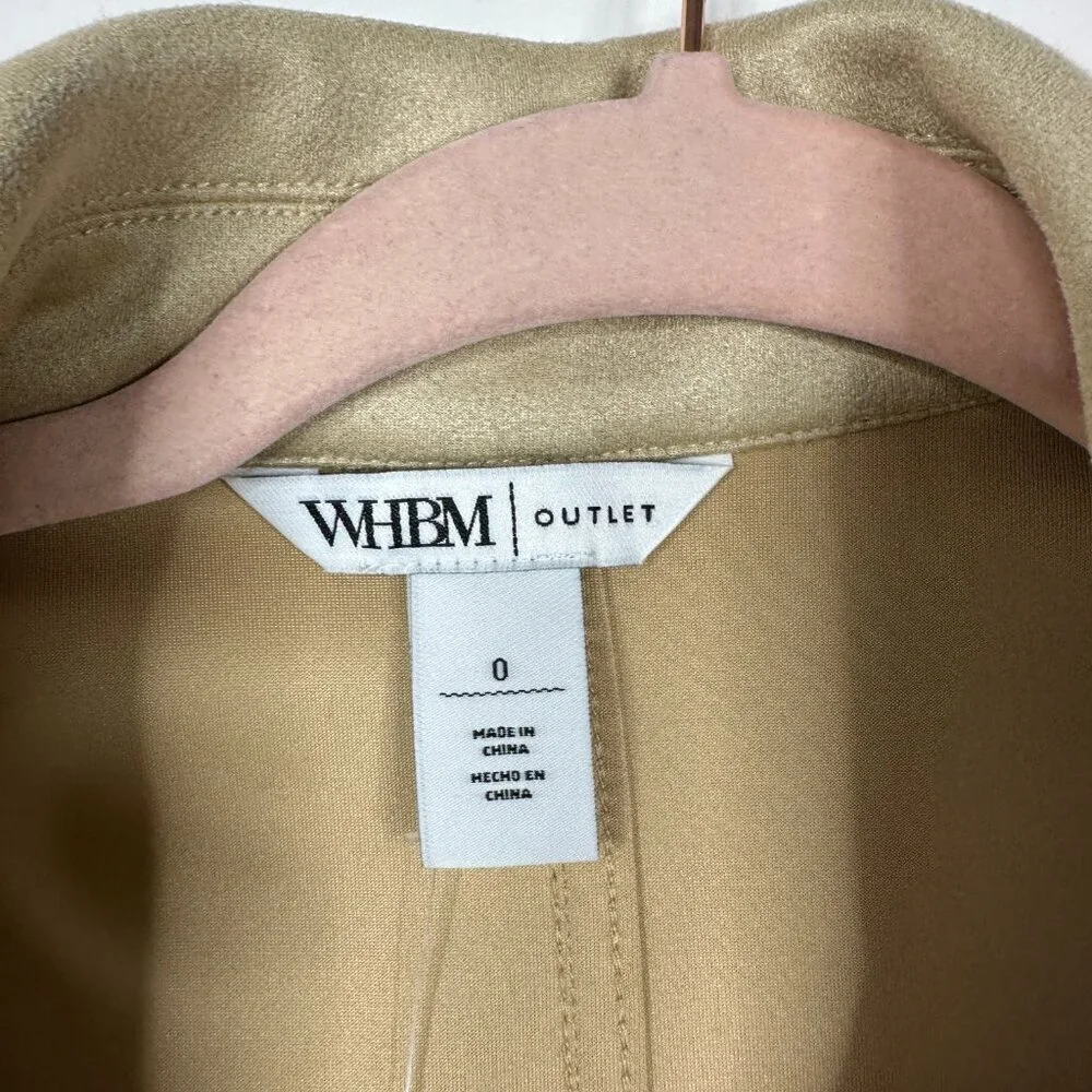 NWT White House Black Market Faux Suede Moto Jacket Irish Cream 0 #WHBM60